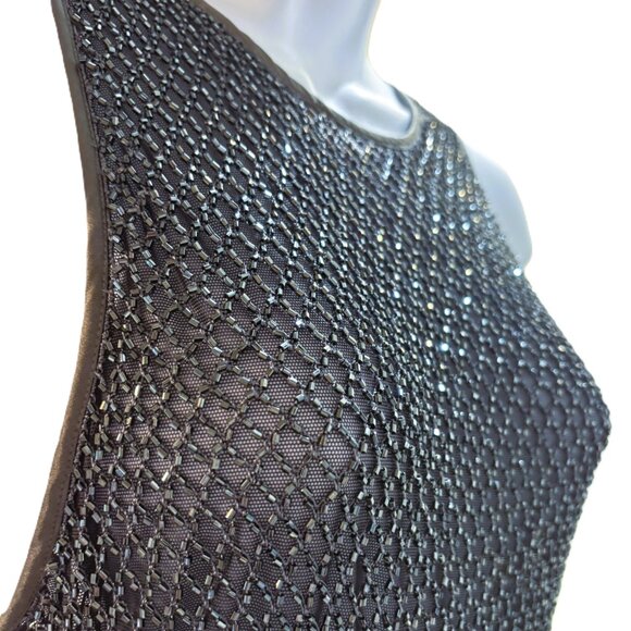 Vintage Emanuel Ungaro Chainmail Grey evening top Size 46/12 - Picture 1 of 7